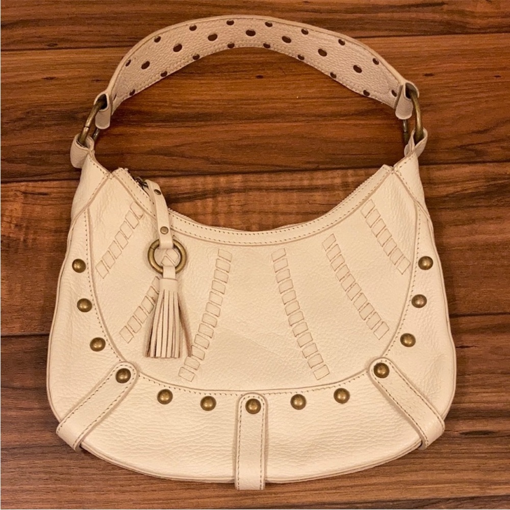 Fossil Ivory Shoulder Handbag Gold Hardware